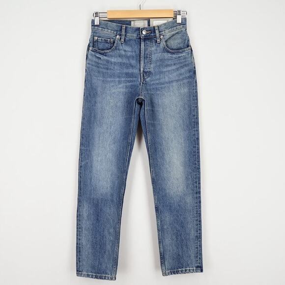 Everlane The 90s Cheeky Hidden Button Fly Jean Vintage Mid Blue Size 24 NWT - Picture 1 of 8